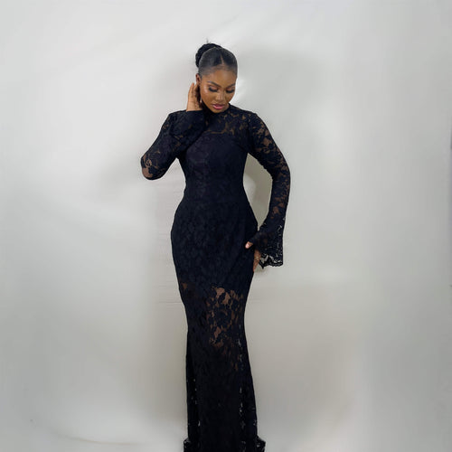 Sayo Lace Dress (Obsidian Rose)