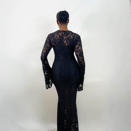 Sayo Lace Dress (Obsidian Rose)