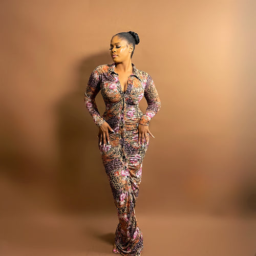 Opor Mesh Shirt Dress (Wild Flora)