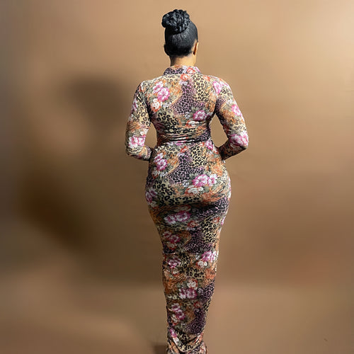 Opor Mesh Shirt Dress (Wild Flora)