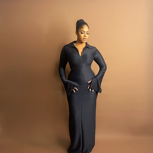 Isla Maxi Dress (Noir)