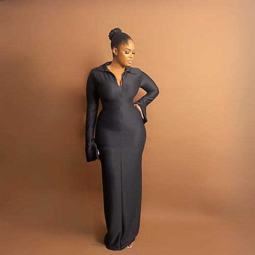 Isla Maxi Dress (Noir)