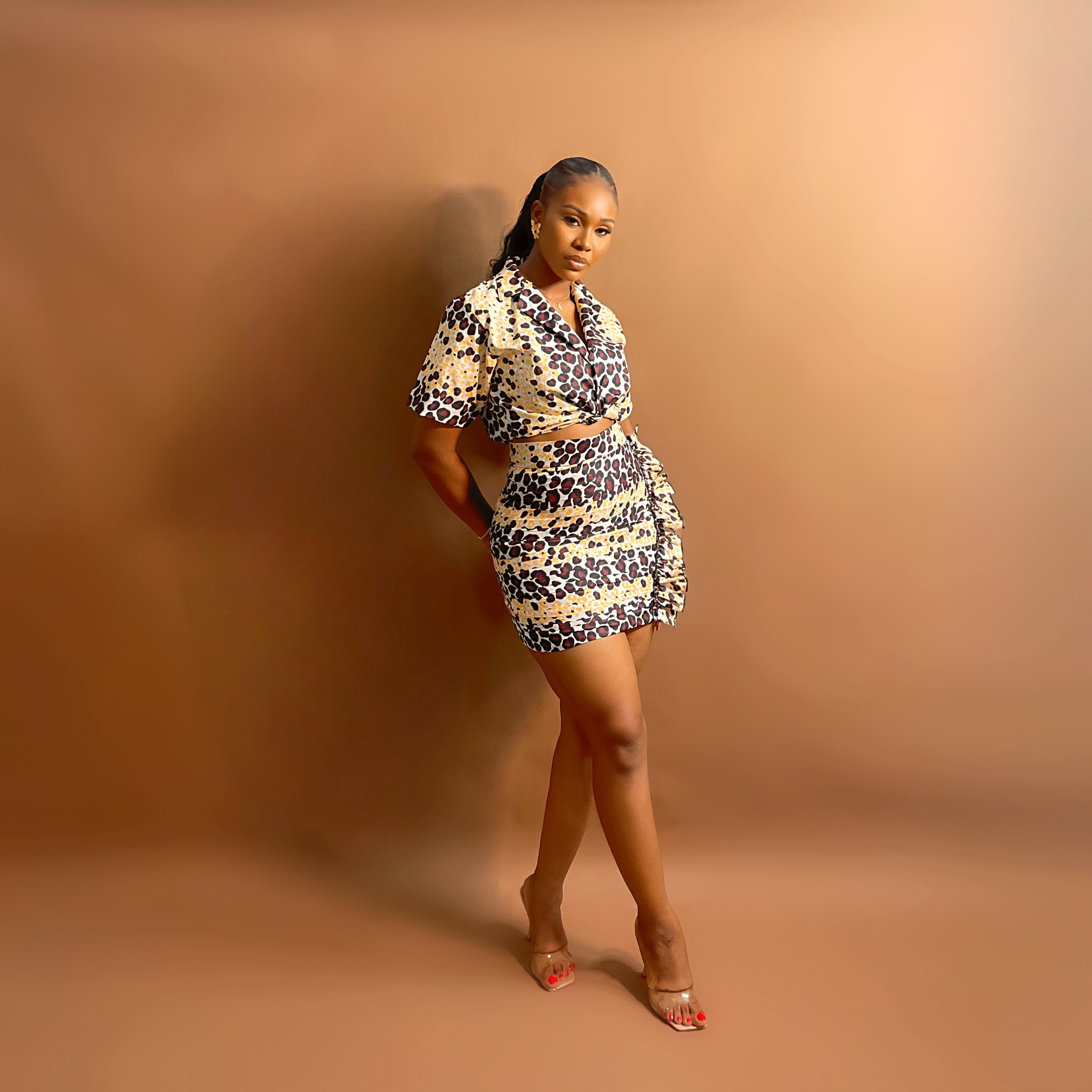 Omotade Skirt Set (Spice Dot)
