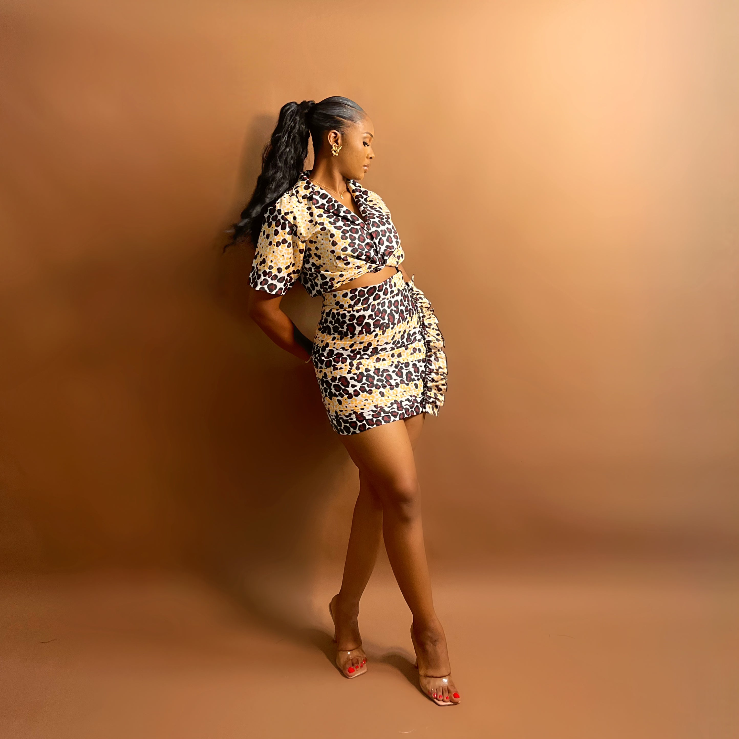 Omotade Skirt Set (Spice Dot)