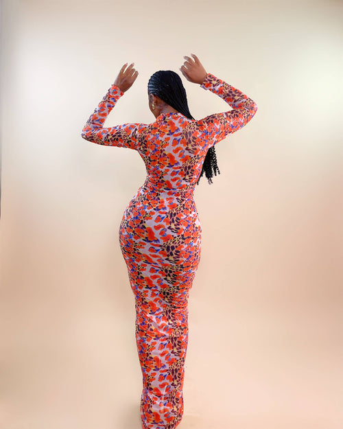 Opor Mesh Shirt Dress (Wild Ember)