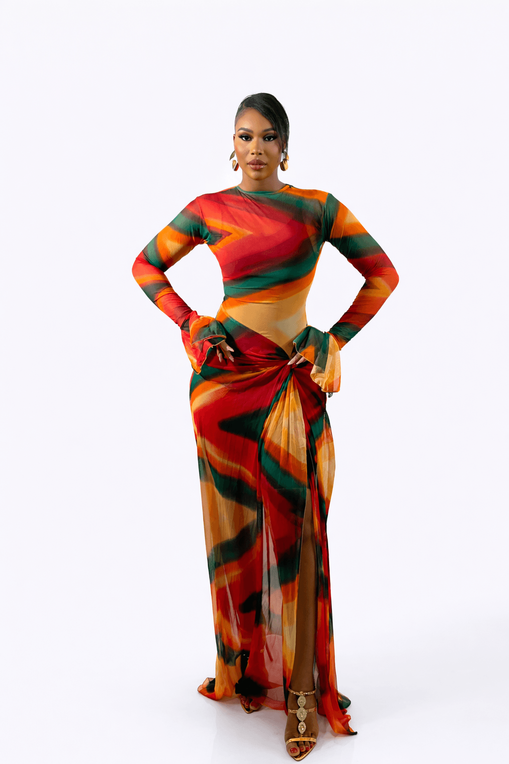 Riviera Dress (Sunset Swirl)