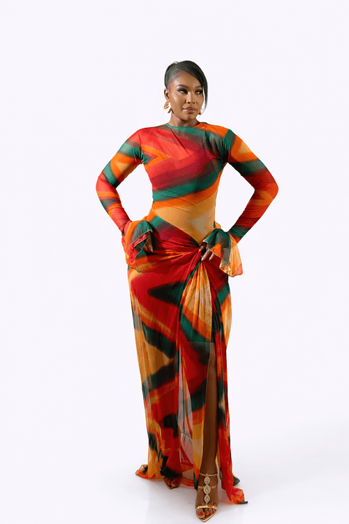Riviera Dress (Sunset Swirl)