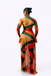 Riviera Dress (Sunset Swirl)