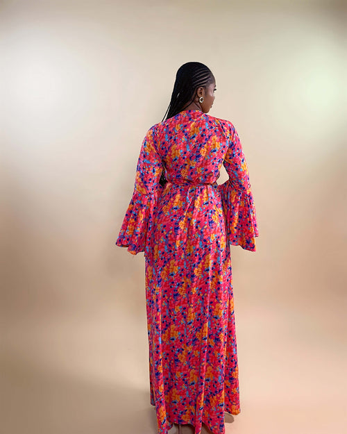 Gemma Wrap Dress (Tropical Bloom)
