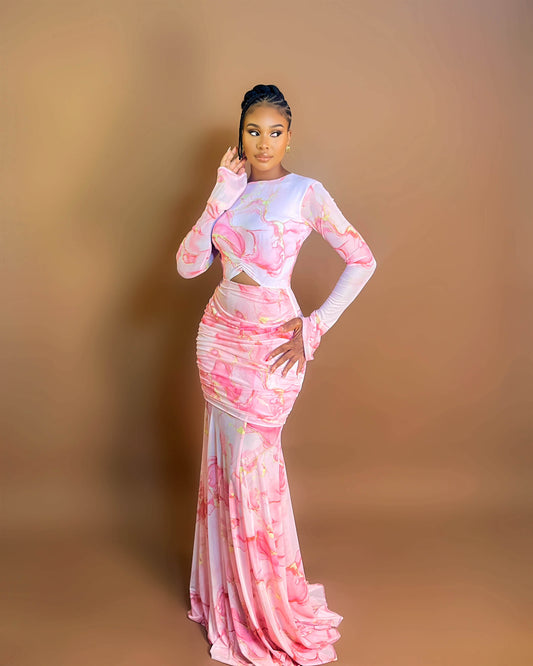 Zara Maxi Dress (Rose Quartz)