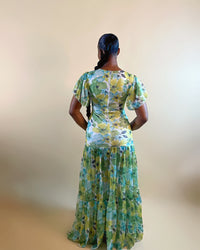 Hera Dress (Green Floral Print)