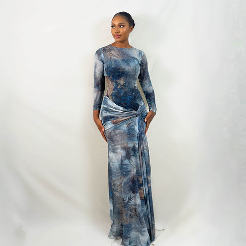 Kiara Dress (Ocean Smoke)