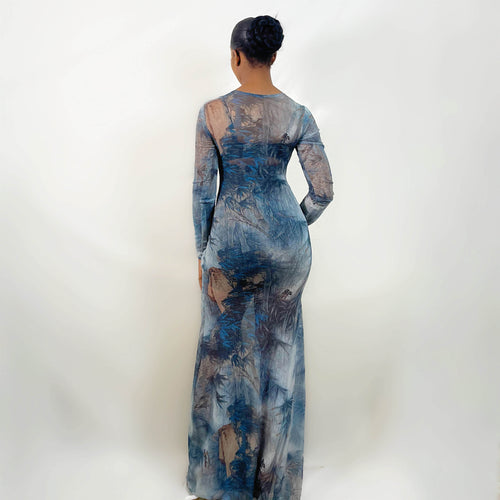 Kiara Dress (Ocean Smoke)