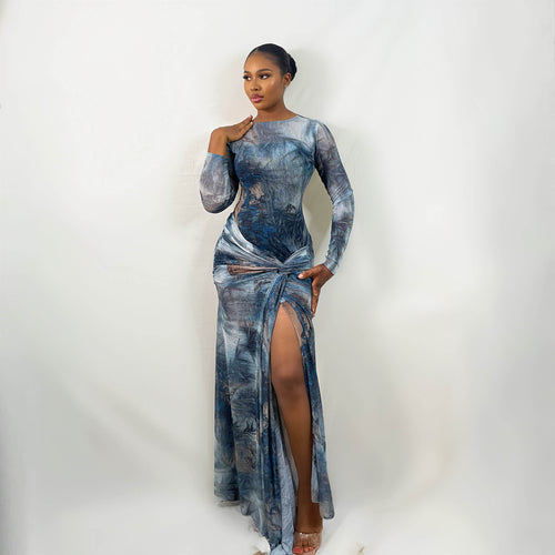 Kiara Dress (Ocean Smoke)