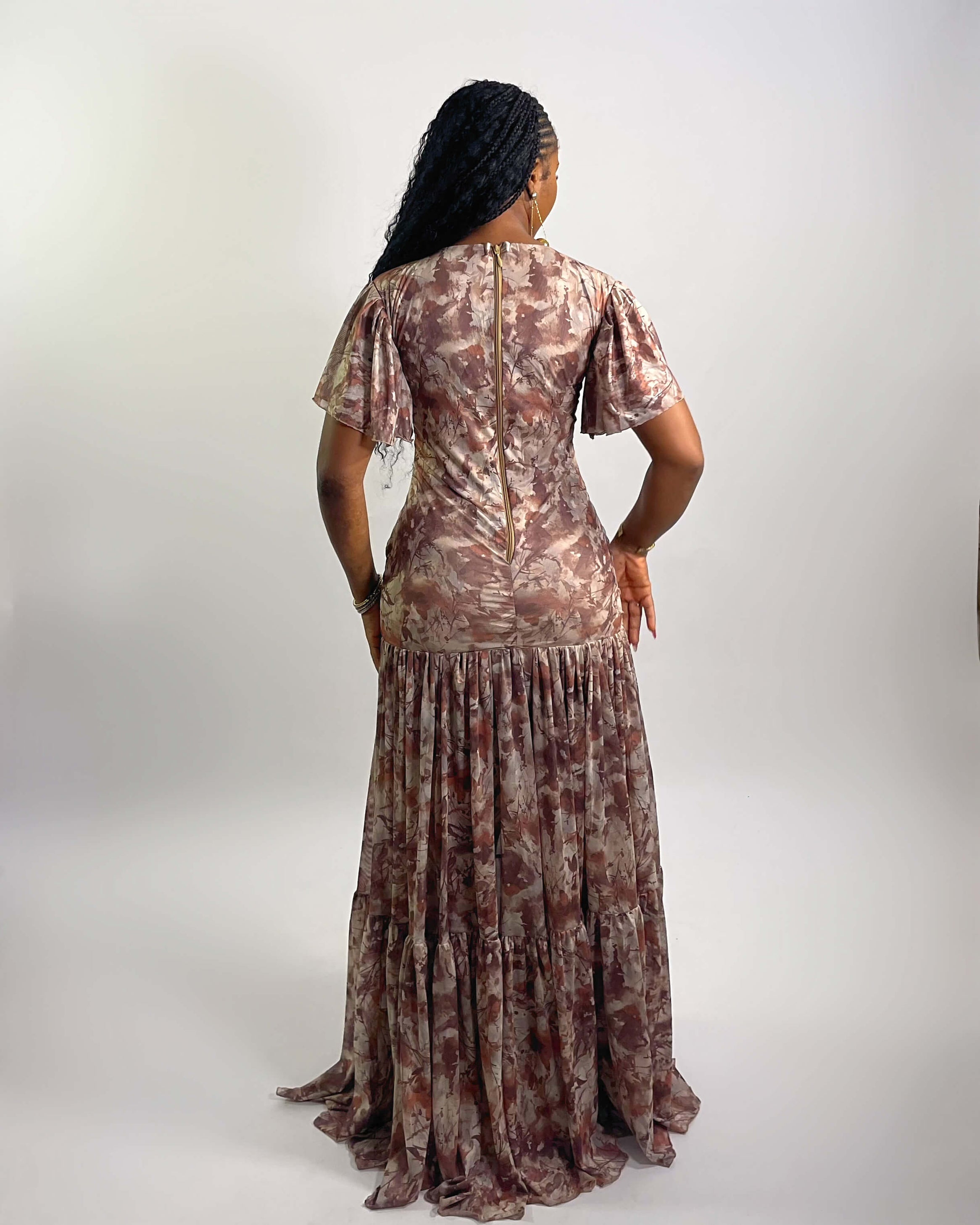 Hera Dress (Cocoa Marble)