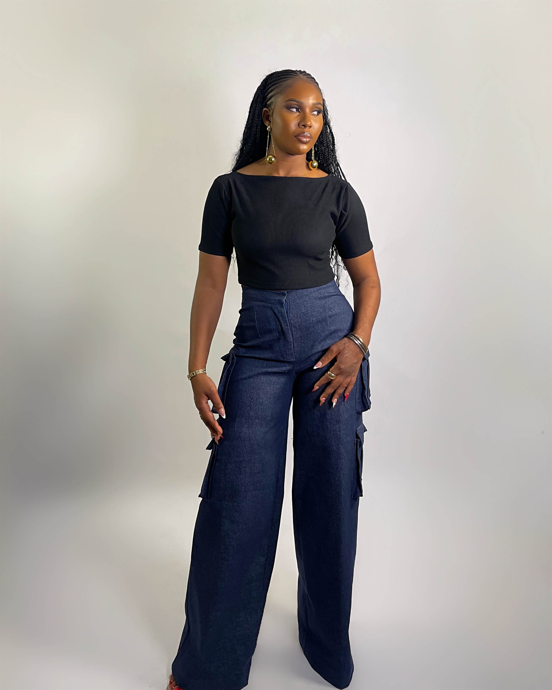 Amani Denim Cargo Pants