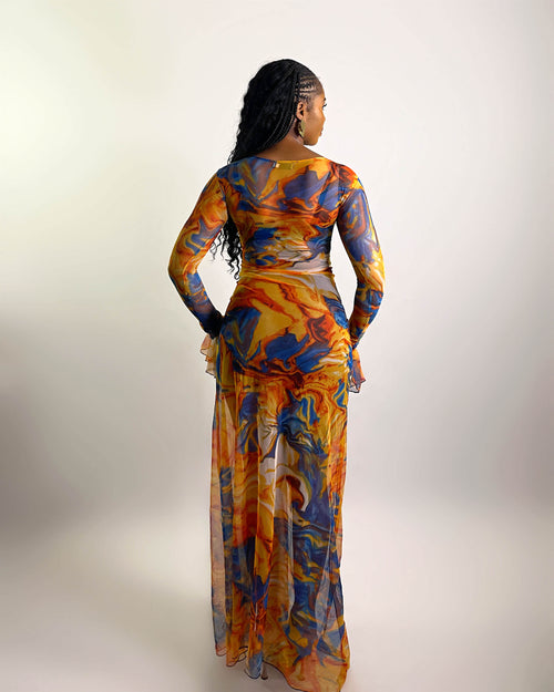 Riviera Dress (Molten Marble)