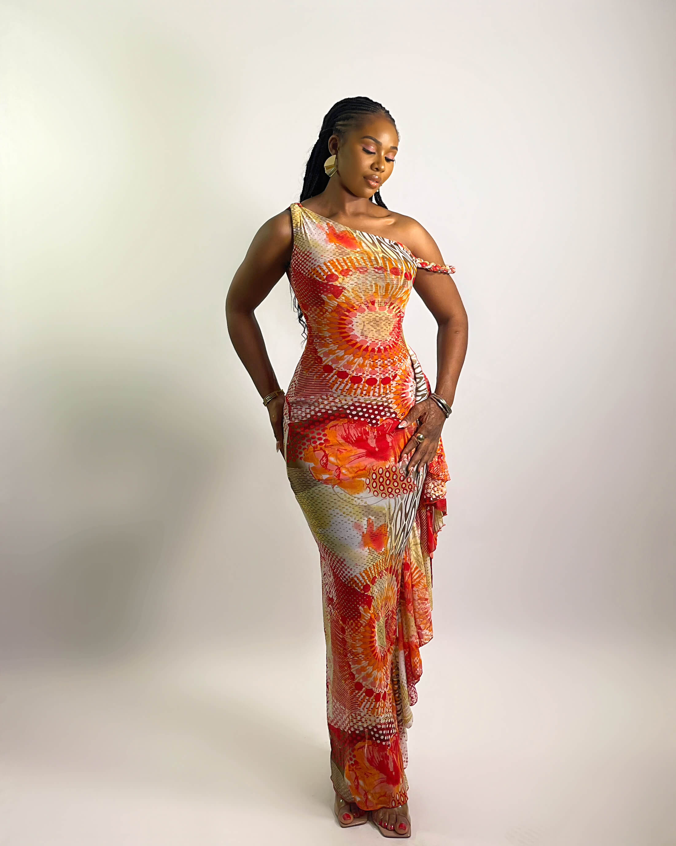 Solana Dress (Sunburst Geo Print)