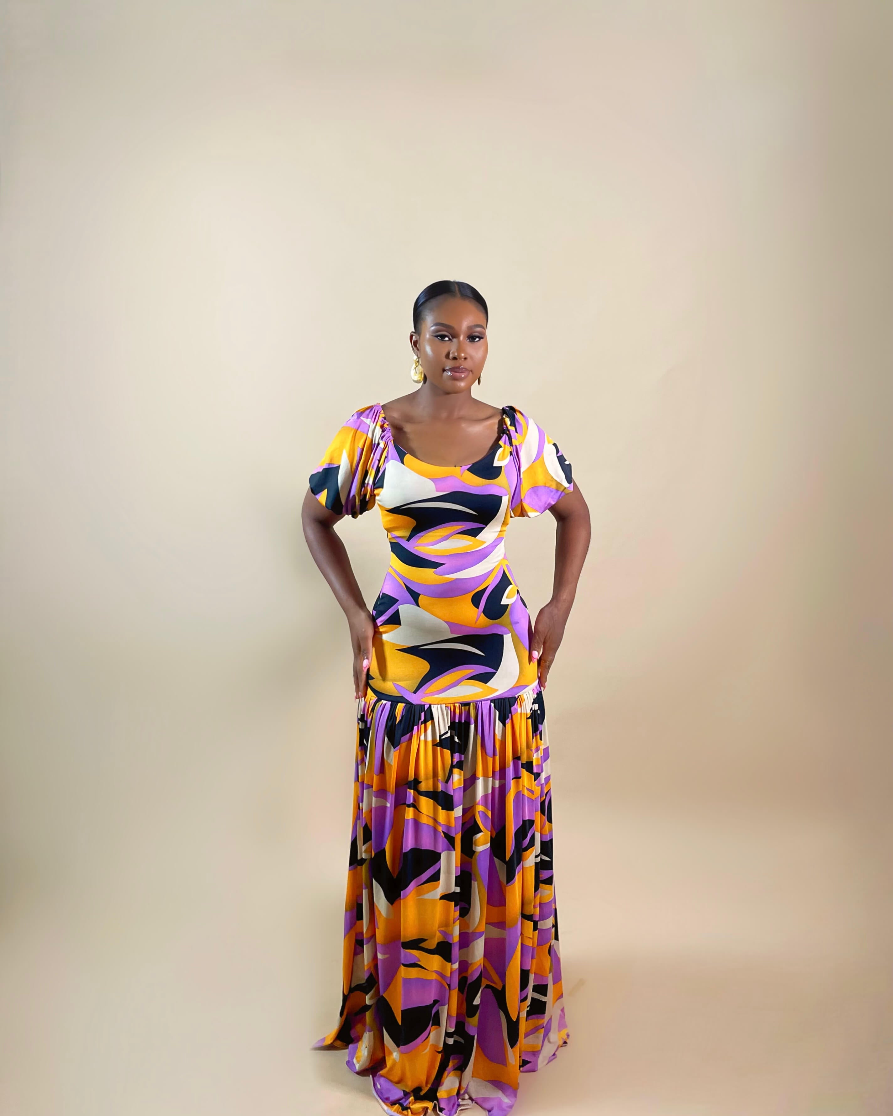 Adenike Maxi Dress (Bold Swirl)