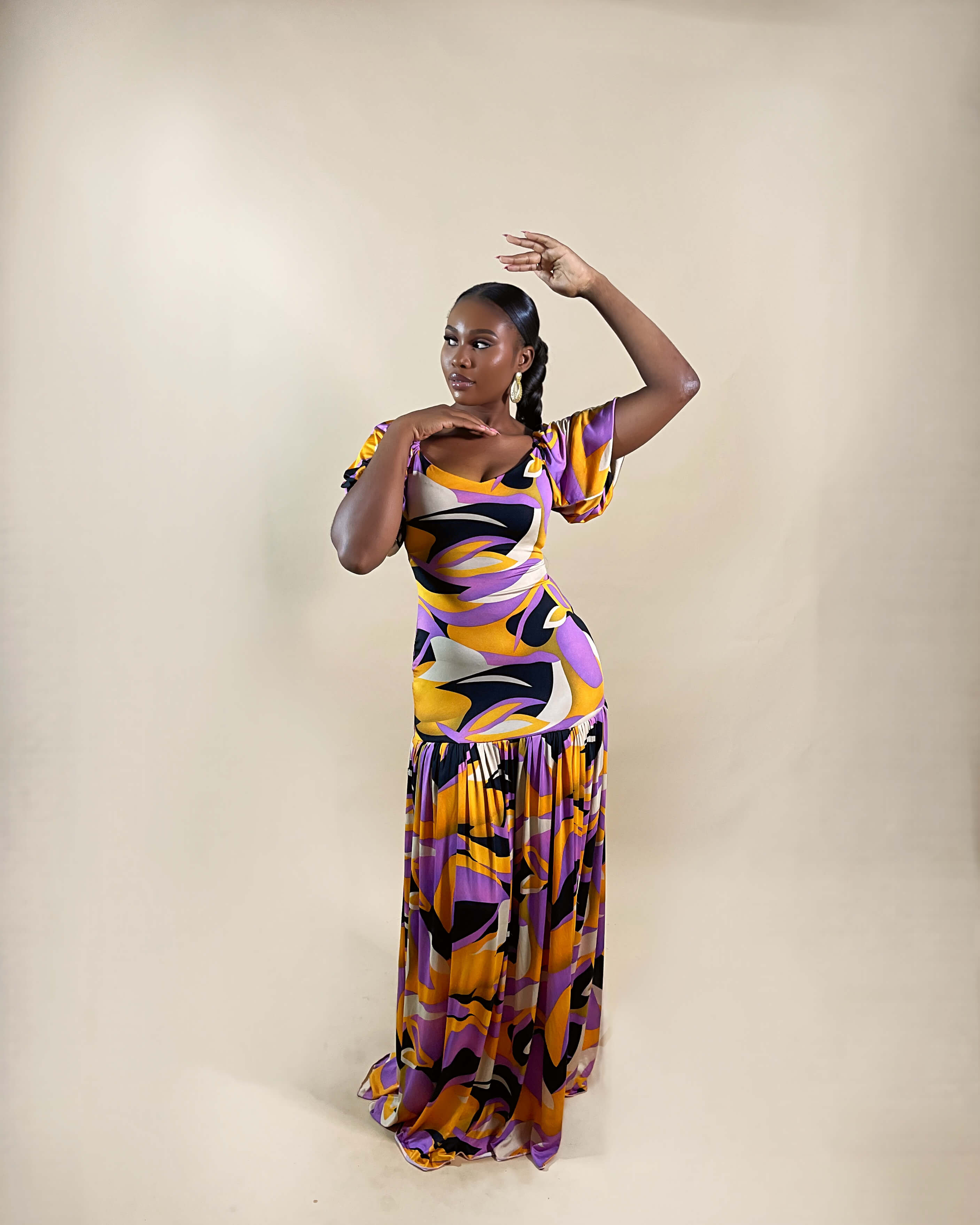 Adenike Maxi Dress (Bold Swirl)