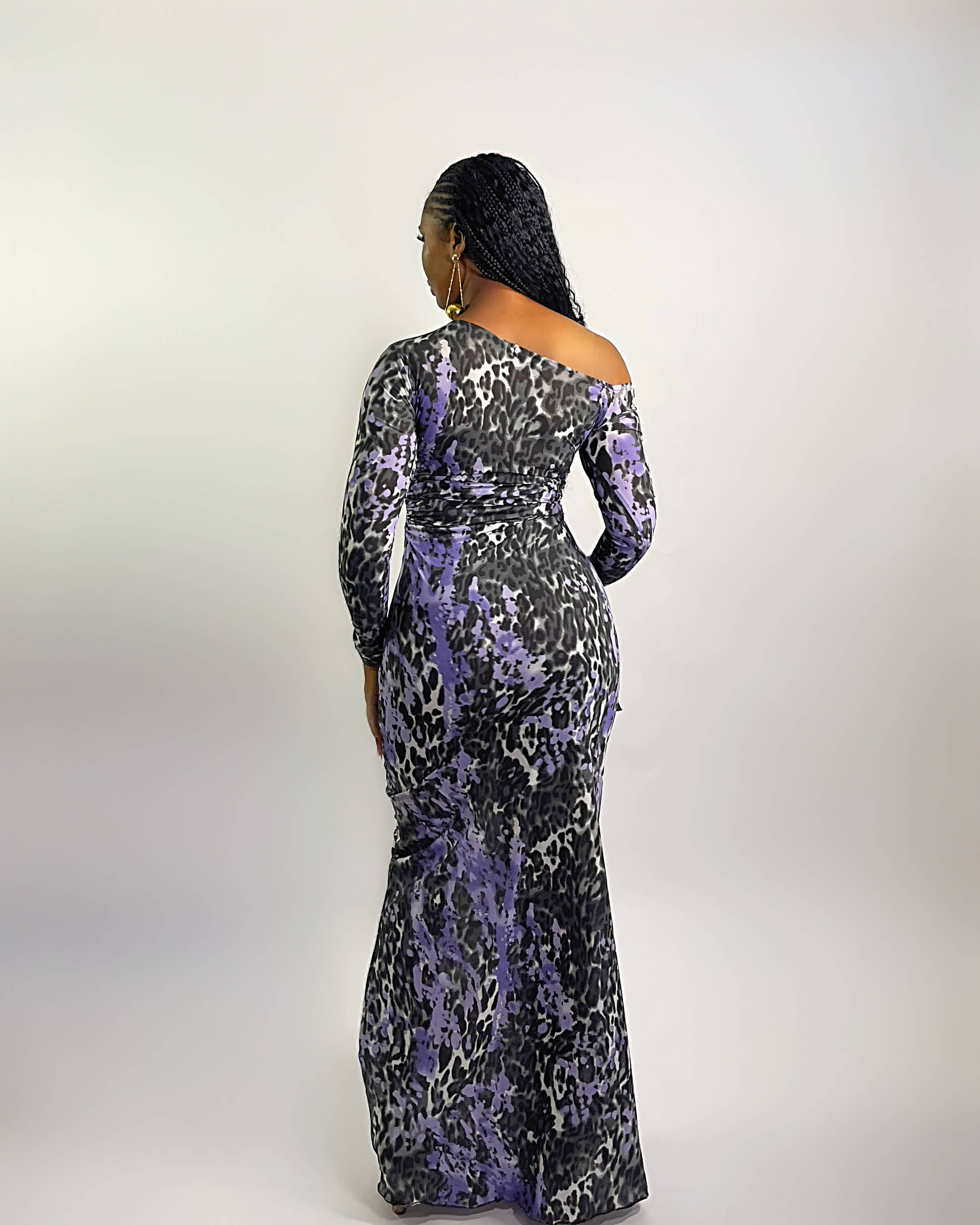 Ava Dress (Violet Leopard)