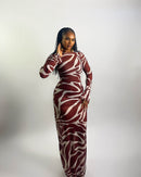 Tomi Dress (Cocoa Wave)