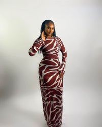 Tomi Dress (Cocoa Wave)