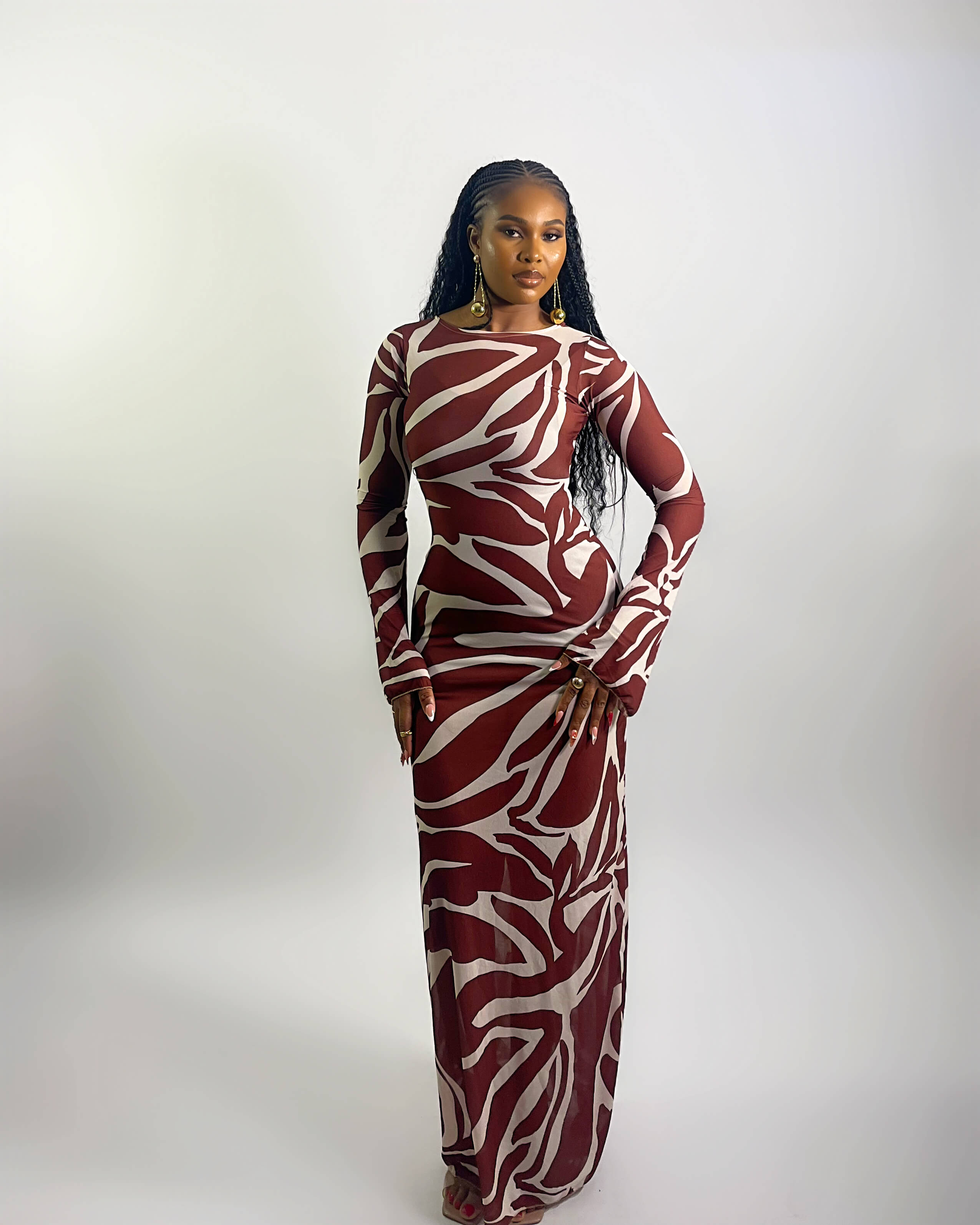 Tomi Dress (Cocoa Wave)