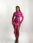 Cocoa Dress (Fuchsia Splatter)