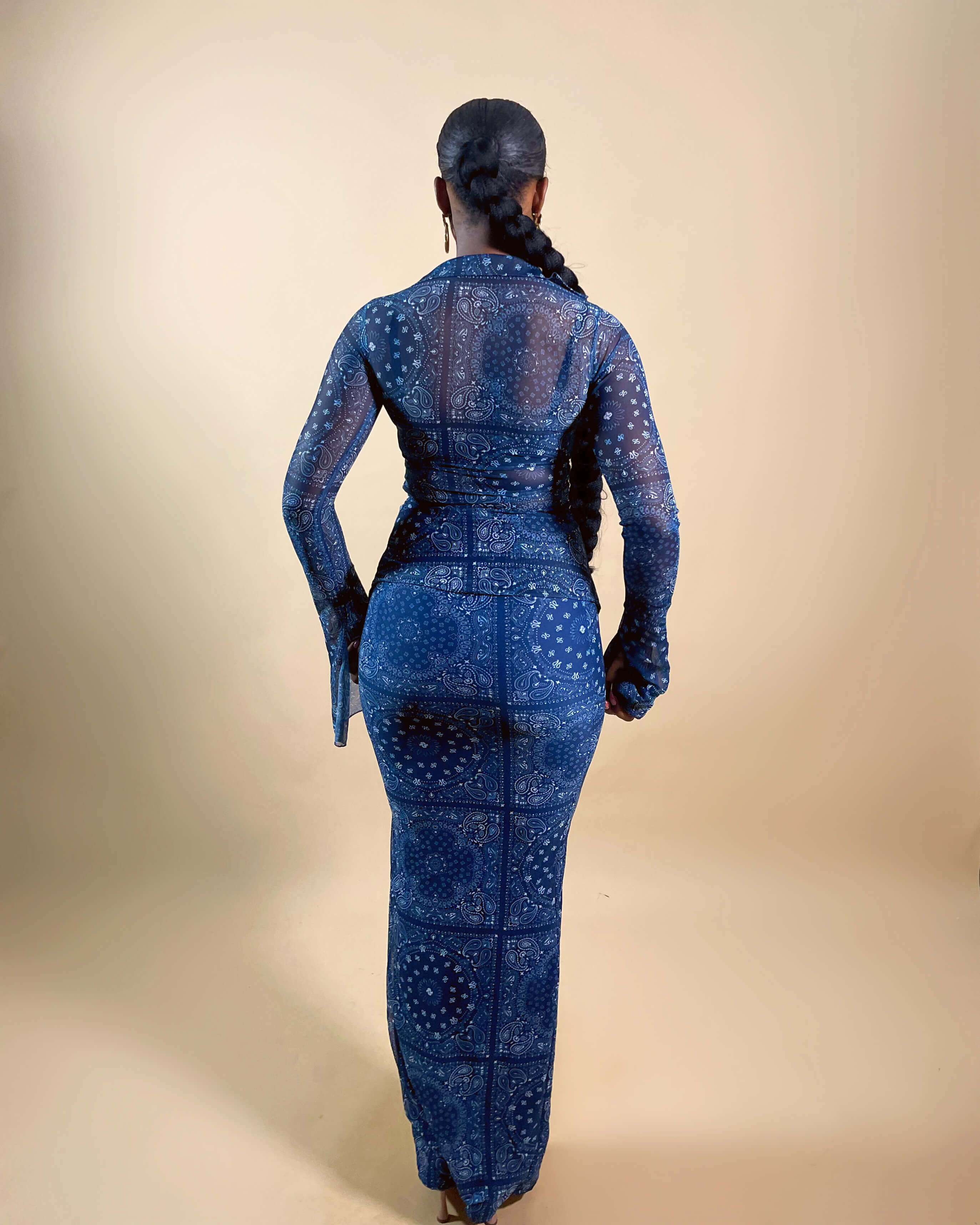 Goa Maxi Skirt Set (Paisley Indigo)