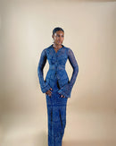 Goa Maxi Skirt Set (Paisley Indigo)