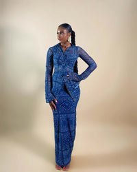 Goa Maxi Skirt Set (Paisley Indigo)