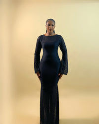 Sade Lace Dress (Noir Blossom)