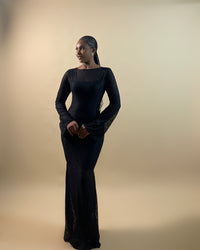 Sade Lace Dress (Noir Blossom)