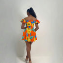 Brisbane Mini Dress (Tropical Sunset)