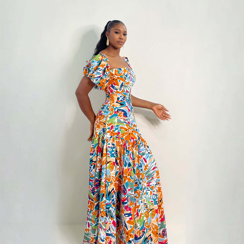 Positano Dress (Marigold Breeze)