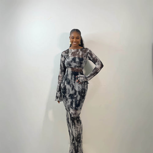 Sade Mesh Dress (Ink Tide)