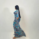 Butterfly Maxi Mesh Dress (Azure Bloom)