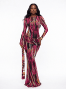 Lagos Dress (Magenta Flame)