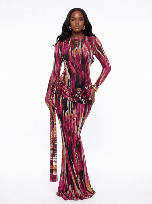Lagos Dress (Magenta Flame)