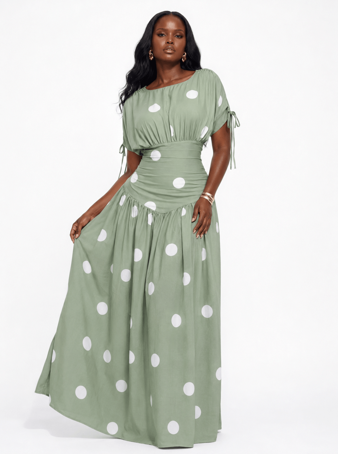 Rosabel Dress (Sage Dot)
