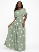 Rosabel Dress (Sage Dot)