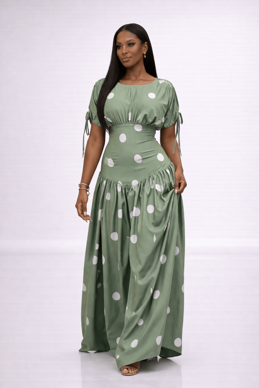 Rosabel Dress (Sage Dot)