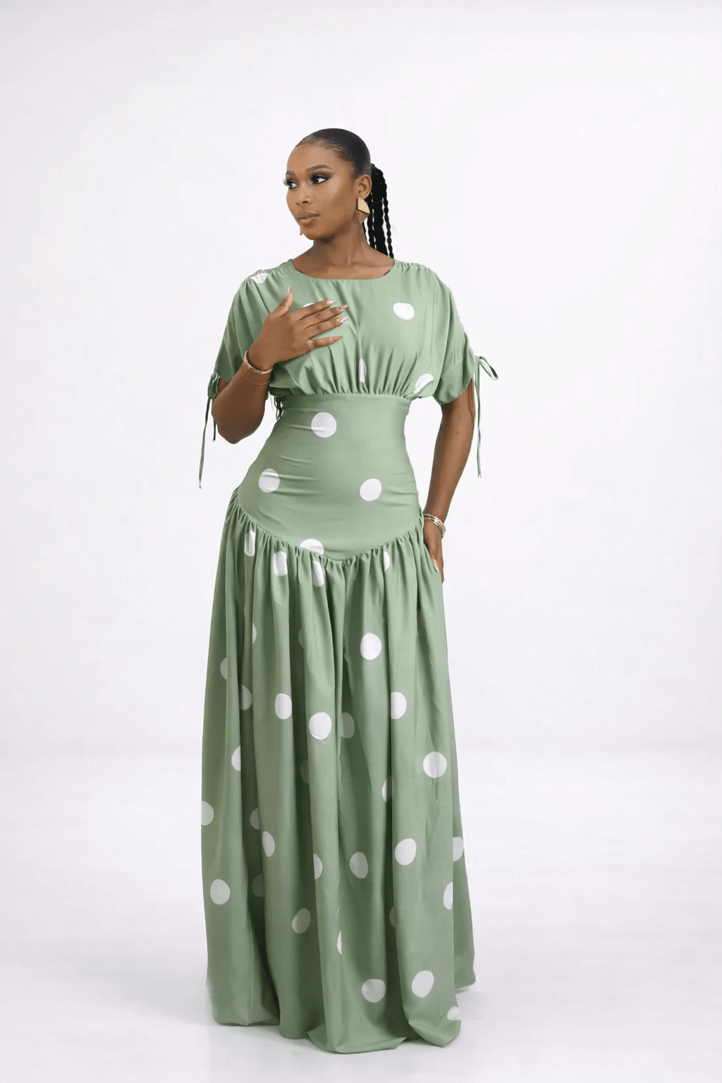 Rosabel Dress (Sage Dot)