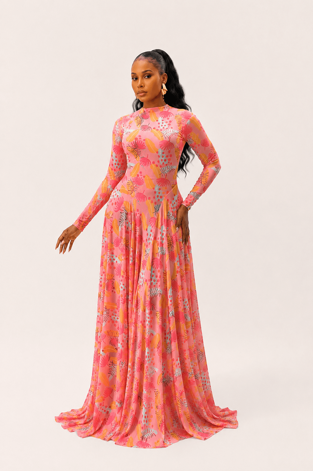 Ilaria Dress (Coral Canopy)